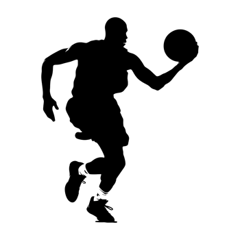 AI generated Silhouette basketball player full body black color png