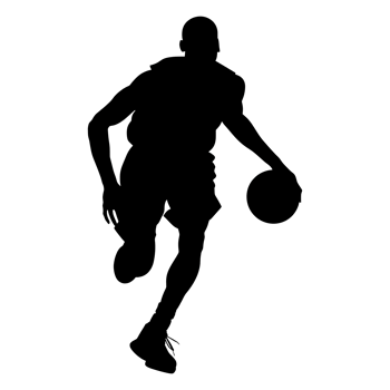 AI generated Silhouette basketball player full body black color png