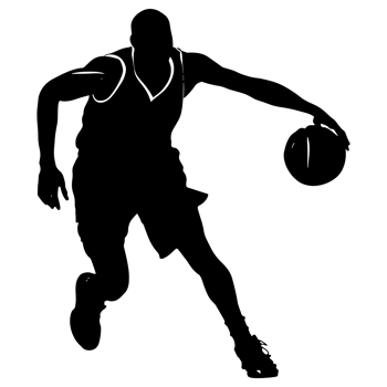 AI generated Silhouette basketball player full body black color png