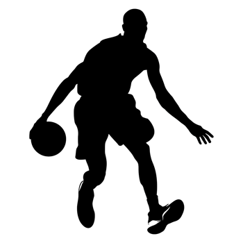 AI generated Silhouette basketball player full body black color png