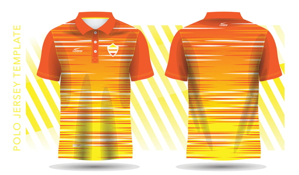 abstract yellow and orange pattern for polo jersey and sport mockup template vector