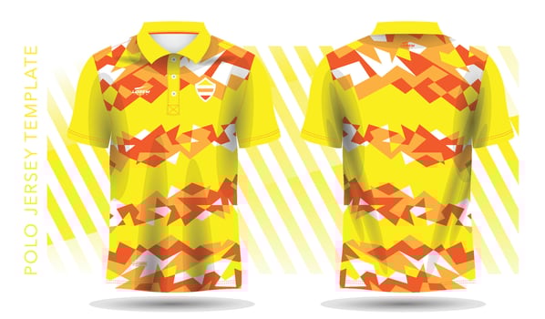 abstract yellow and orange pattern for polo jersey and sport mockup template vector