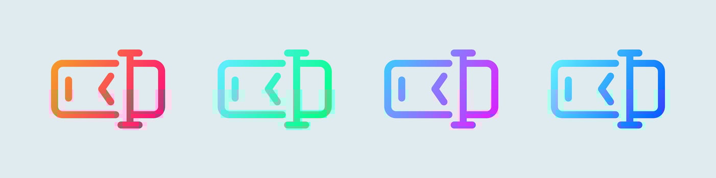 Rename line icon in gradient colors. Write signs vector illustration.