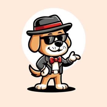 cool awesome cute dog mascot vector