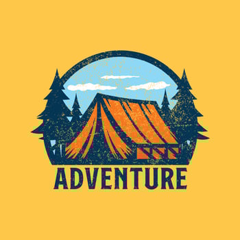 modern vintage retro of summer adventure badge logo for tshirt printing vector