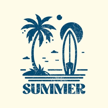 vintage grunge retro summer design for tshirt vector