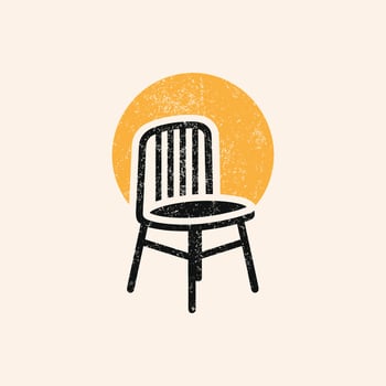 vintage chair logo with grunge texture vector