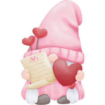 Pink gnome, cute character clipart Pro PNG