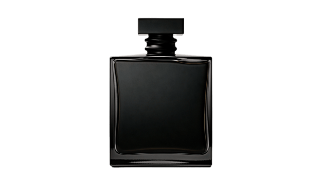 AI generated a black perfume bottle on a transparent background png