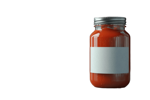 AI generated a jar of tomato sauce on a transparent background png
