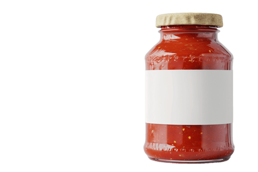 AI generated a jar of tomato sauce on a transparent background png