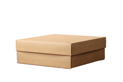 AI generated a brown box on a transparent background png