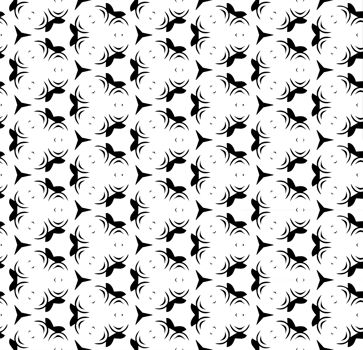 Black seamless abstract pattern. Overlay for background and backdrop. Ornamental design. PNG graphic illustration with transparent background.