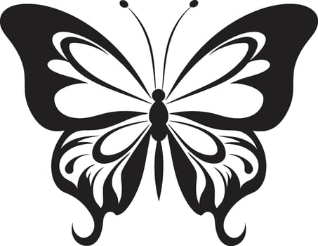 Lunar Luster Elegant Vector Butterfly Symbol Obsidian Opulence Black Butterfly Logo Icon