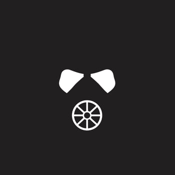 Nightfall Defender Black Gas Mask Icon Symbol Stealth Shield Gas Mask Vector Emblem