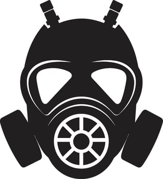 Midnight Savior Gas Mask Vector Design Obsidian Guardian Black Gas Mask Icon Logo
