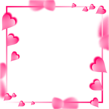 Valentine Hearts Frame Border. Cute Pink Valentine's Day Background. png