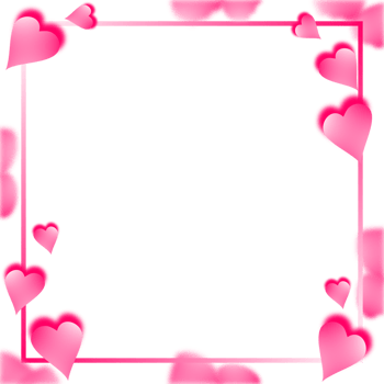 Valentine Hearts Frame Border. Cute Pink Valentine's Day Background. png