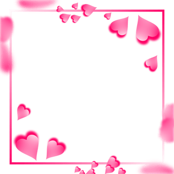 Valentine Hearts Frame Border. Cute Pink Valentine's Day Background. png