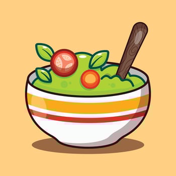 vegetable salad cartoon vector illustration.