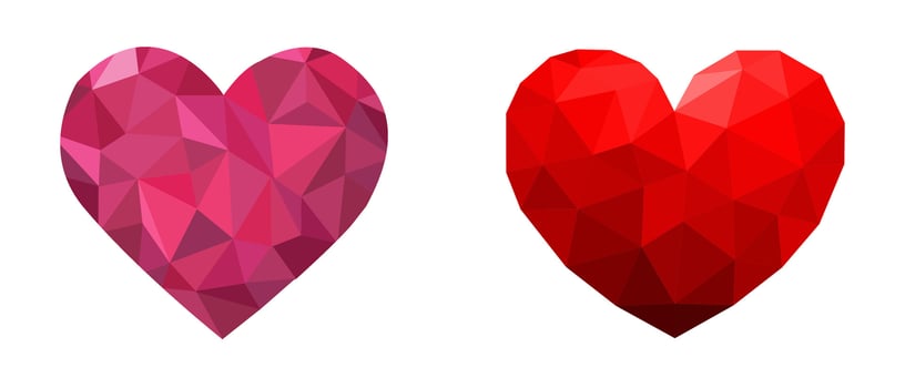 Polygonal Heart Set vector