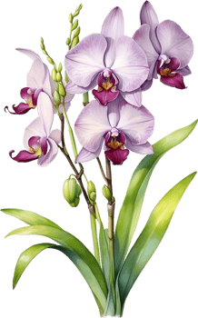 AI generated Watercolor painting of Zygopetalum Orchid flower. Illustration of flowers. AI-Generated. png