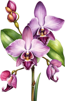 AI generated Watercolor painting of Zygopetalum Orchid flower. Illustration of flowers. AI-Generated. png