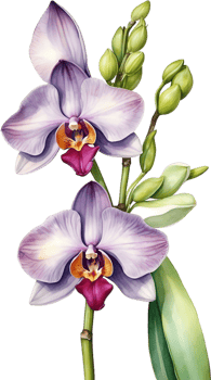 AI generated Watercolor painting of Zygopetalum Orchid flower. Illustration of flowers. AI-Generated. png