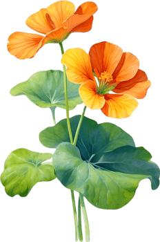 AI generated Watercolor painting of Nasturtium flower. Illustration of flowers. AI-Generated. png