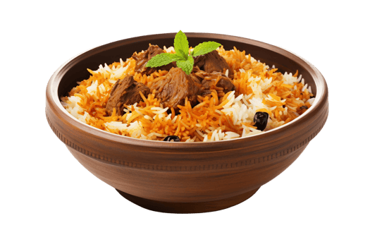 AI generated Tempting Lamb Biryani Creation on Transparent Background png