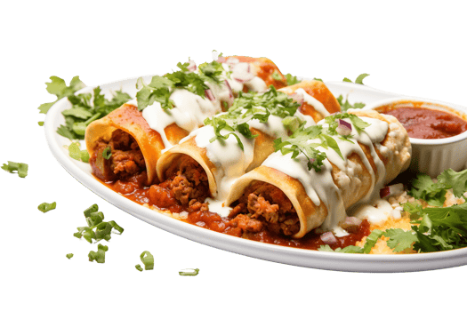 AI generated Delicious Beef Enchiladas on Transparent Background png