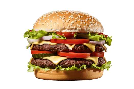 AI generated Delectable Beef Burger on Transparent Background png