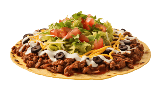 AI generated Delicious Beef and Bean Tostada on Transparent Background png