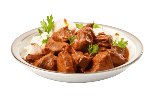 AI generated Delicious Lamb Curry Dish on Transparent Background png