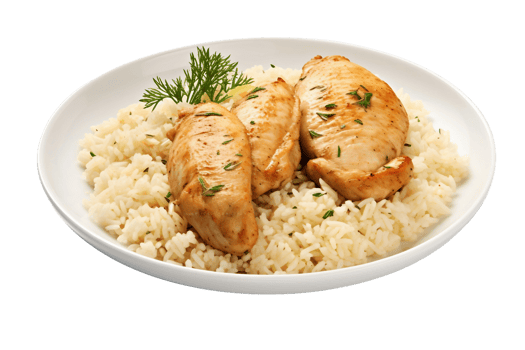 AI generated Savory Chicken and Rice on Transparent Background png