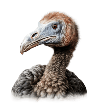 AI generated Realistic Dodo Bird Illustration, on transparent background. png