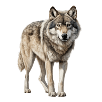 AI generated Realistic Dire Wolf Illustration, on transparent background. png