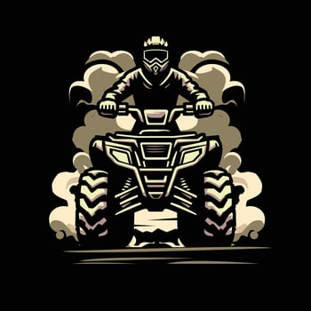 atv sport and smoke illustration vector
