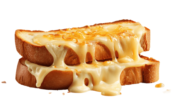 AI generated Delicious Cheese Toast Melted on Transparent background png