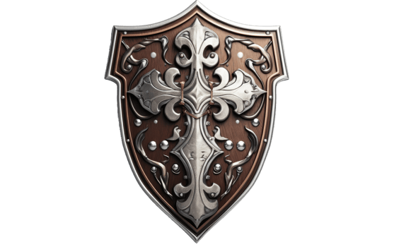 AI generated Medieval Crusader Knight Shield on Transparent background png