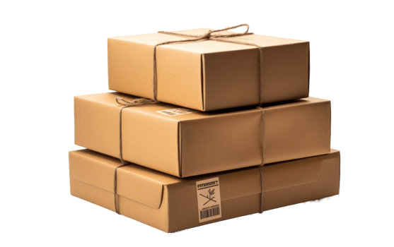 AI generated Cardboard Boxes on Transparent background png