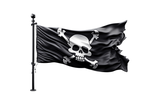 AI generated Pirate Captain's Banner on Transparent background png