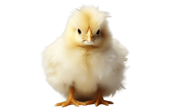 AI generated Fluffy Feathered Baby Chick on Transparent background png