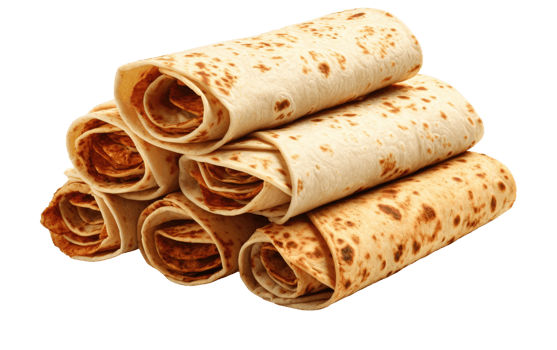 AI generated Delicious Tortilla Wraps on Transparent background png