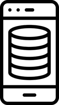 Smartphone Database Vector Icon