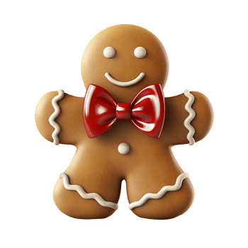 AI generated Gingerbread man icon isolated transparent background png