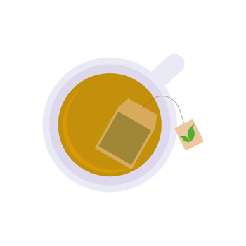 Tea bag green tea, hot teabag green tea and cup, flat design png