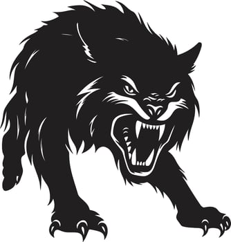 Grim Shadow Beast Logo Abyssal Fanged Hunter Crest vector