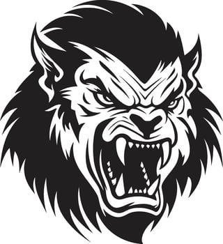 Obsidian Clawed Alpha Emblem Savage Moonlit Hunter Icon vector