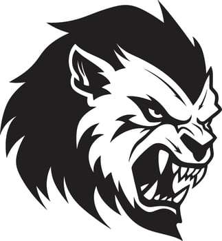 Ghostly Werewolf Icon Grim Shadow Beast Emblem vector